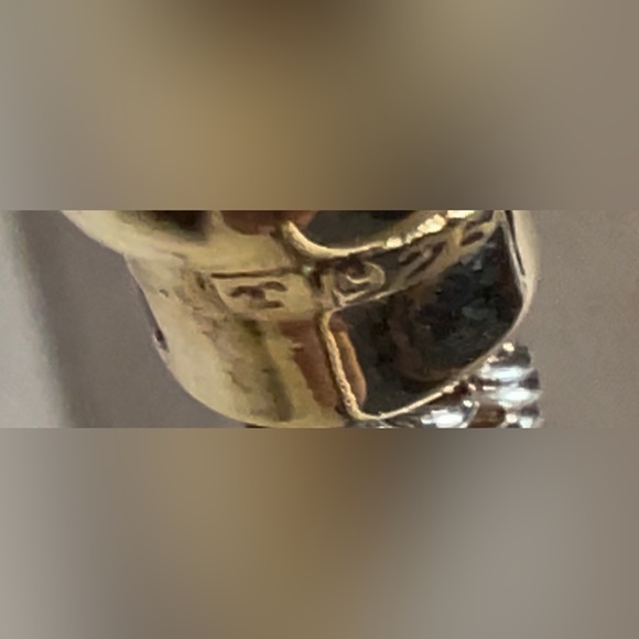 Vintage Designer Sterling Silver & Gold Onyx Cabochon Tip Cuff Bracelet, 7" - Picture 9 of 10